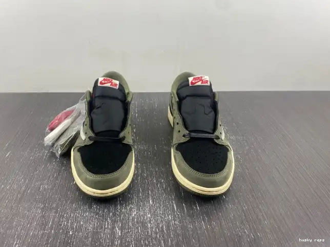 Rep Husky 'BLACK SP AIR SCOTT LOW 1 TRAVIS OLIVE' JORDAN X OG DM7866-002 0618